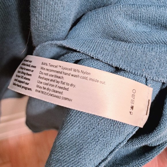 Eileen Fisher Bateau Neck Tunic 'River' Blue Tencel Stretch Size 2X - Picture 7 of 8